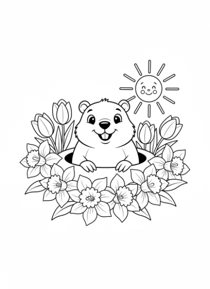 Groundhog Day Coloring Pages